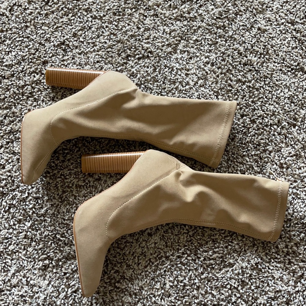 Never worn tan booties